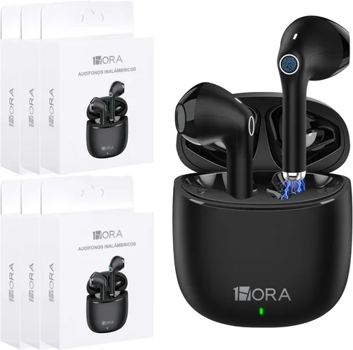 1 Hora 6 Paquetes Auriculares Inalámbricos Bluetooth 5.3, Auriculares Deportivos Graves Profundos Intrauriculares, Sonido Premium con Estuche de