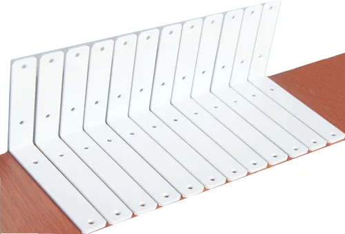 Miniatura 110 de Paquete de 12 soportes de estante en L de 8 pulgadas de largo x 6 pulgadas de alto x 1.5 pulgadas de ancho, 5 mm de grosor, soporte de estante en L