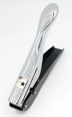Miniatura 2 de Perforadora de mano de 1/4 de pulgada y 0.236 in en forma de estrella de metal plateado resistente de un solo agujero para tarjetas