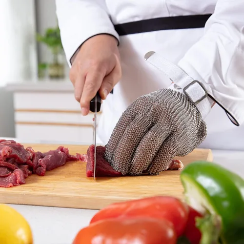 Miniatura 2 de Dowellife Guante de Malla Metálica, Resistente a Cortes de Grado Alimentario, Malla de Acero Inoxidable, Guante Metálico para Cuchillo