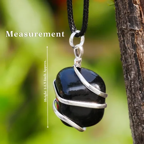 Miniatura 24 de PYOR Collar con colgante curativo de Reiki de cristal, gemas de buena suerte, prosperidad, riqueza, piedras preciosas naturales, collares de buena