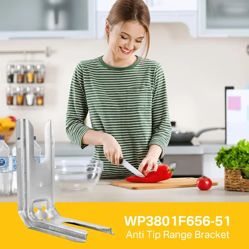 Miniatura 5 de Soporte anti punta para estufa WP3801F656-51 3801F656-51 para horno de cocina de cocina o montaje en pared Soporte anti punta compatible con Kenmore