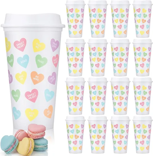 Miniatura 11 de Bokon 12 piezas de tazas de plástico transparente reutilizables de Navidad a granel, 16 oz, tazas de árbol de Navidad de estilo bohemio, tazas