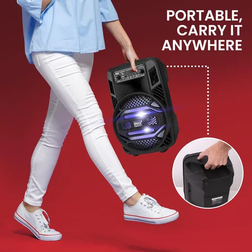 Miniatura 6 de Portable Bluetooth PA Speaker System - 300W Rechargeable Outdoor Bluetooth Speaker Portable PA System w/ 8” Subwoofer 1” Tweeter, Microphone in