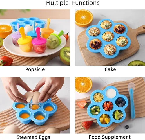 Miniatura 5 de Moldes de Silicona para Paletas, Moldes para Paletas de Hielo, Contenedor de Almacenamiento para Comida Casera, Moldes Pop DIY de Helados para Niños