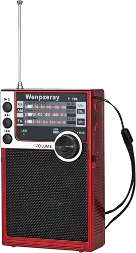 Miniatura 9 de Y-706 Radio de bolsillo portátil AM FM SW Banda Receptor Transistor con batería con buen sonido fuerte Soporte de altavoz pequeño USB/TF Card Play