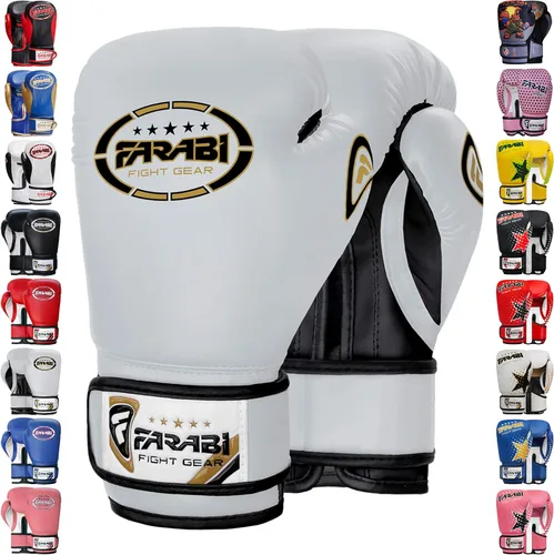 Miniatura 16 de Farabi - Guantes de boxeo para niños, para Muay Thai, Kick Boxing, entrenamiento, MMA, saco de boxeo