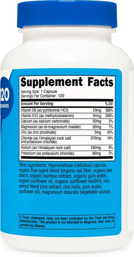 Miniatura 5 de Nutricost Electrolyte Complex Advanced Hydration (120 cápsulas) – 8 electrolitos hidratantes y vitaminas, sin gluten, sin OMG, vegetariano