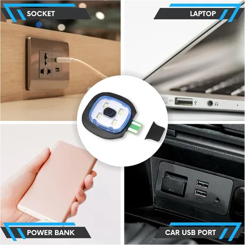 Miniatura 4 de Pasamontañas con luz LED recargable, resistente al agua, máscara térmica unisex de cara completa para actividades al aire libre, luz manos libres
