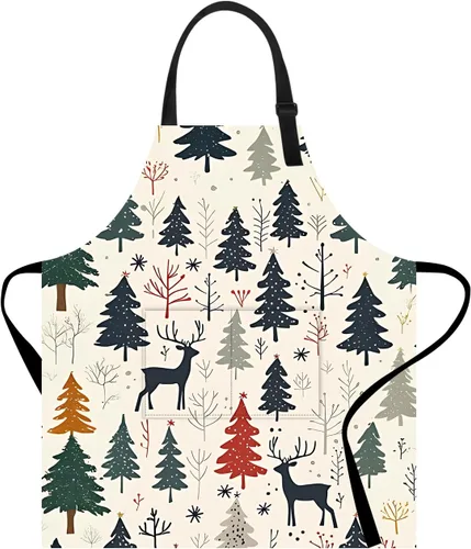 Delantal de cocina para el hogar, cocina, horneado, jardinería, para mujeres y hombres, con bolsillos, impermeable, 32 x 28 pulgadas