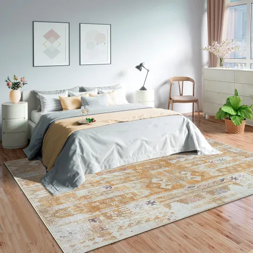 Miniatura 34 de GLN Rugs Traditional Collection - Alfombra de felpilla lavable a máquina, tradicional lavable, antideslizante, alfombra de felpilla de pelo corto