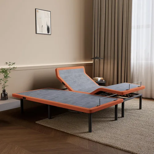 Miniatura 16 de ESHINE Base de cama ajustable individual XL con colchón híbrido de 14" Inclinación de almohada, control por aplicación inteligente, gravedad cero