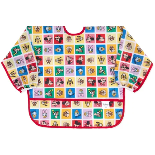 Miniatura 28 de Bumkins Babero con mangas para bebé, babero para niños pequeños, smock, tela impermeable, se adapta a edades de 6 a 24 meses, acuarela Acuarela E6
