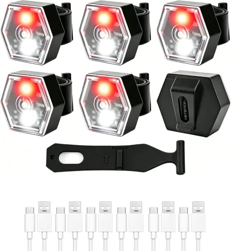 Bike Tail Lights Bicycle Cycling Rear Light USB-C Rechargeable Clip on Strobe LED Safety Light, Running Lights for Runners Flashing Bike Lights for