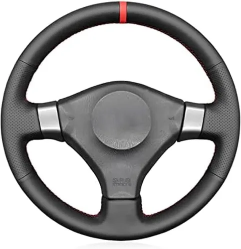 Funda de volante de costura a mano para Nissan 200SX S15 2001-2002 para Silvia 1999-2000 para Skyline R34 GTR GT-R 1998-2002 Línea negra funda de