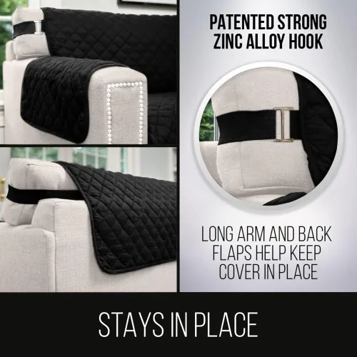 Miniatura 4 de Sofa Shield - Funda para sillón reclinable con correa patentada, protector de cojín, funda reversible diseñada en EE. UU. resistente a manchas