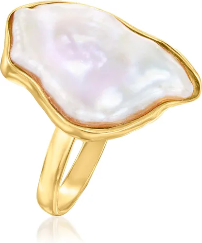 Miniatura 3 de Ross-Simons 20x16mm Cultured Baroque Keshi Pearl Ring in 18kt Gold Over Sterling