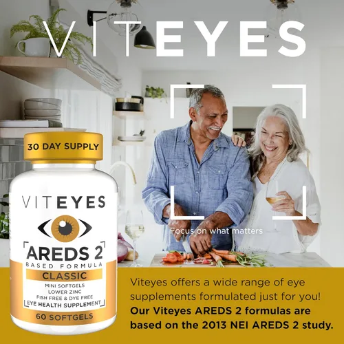 Miniatura 2 de Viteyes AREDS 2 Fórmula Clásica de Salud Macular en Cápsulas Blandas, Vitamina para la Salud Ocular y Protección de la Visión, Bajo en Zinc