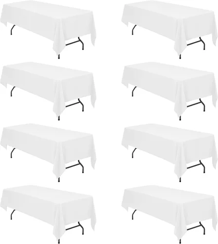 Miniatura 211 de BRILLMAX 6 Pack de Manteles Azul Marino para Mesas Rectangulares de 8 Pies 90 x 156 Pulgadas - 8 pies Mantel Rectangular a Granel de Lino