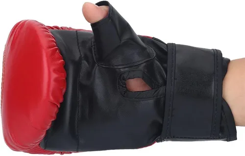 Miniatura 7 de Guantes de boxeo, 1 par/set de guantes de boxeo de pulgar abierto para adultos, guantes de piel sintética, guantes de ejercicio para kickboxing
