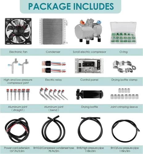 Miniatura 7 de Aire acondicionado de 12 V CC, el sistema de aire acondicionado alimentado por batería es aplicable a autos antiguos, camionetas, caravanas