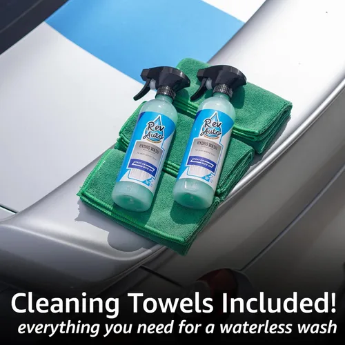 Miniatura 5 de Rev Auto Kit de lavado de coche sin agua – Limpia vehículos sin fuente de agua/incluye dos limpiador en aerosol de lavado sin agua de 16 onzas