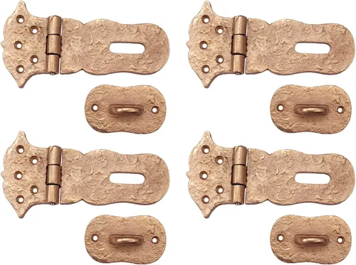 Miniatura 20 de Adonai Hardware "Paran" Cerrojo de bloqueo de seguridad de latón resistente (6 pulgadas x 1 paquete, latón satinado) para cofre del tesoro