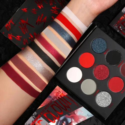 Miniatura 10 de DE'LANCI PANDA - Paleta de sombras de ojos ahumadas negras, 9 colores verdaderos, negro, gris oscuro, ahumado, gótico, paleta de maquillaje, 9 tonos