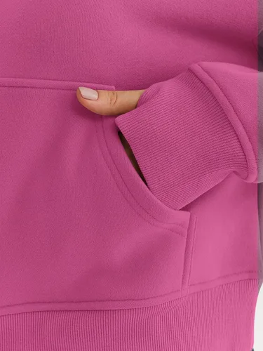 Miniatura 5 de Trendy Queen Sudaderas con media cremallera, sudaderas recortadas de gran tamaño para mujer de manga larga
