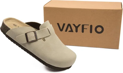 Miniatura 2 de Zuecos de ante con plantilla de corcho, sandalias de patata, mules de confort con soporte de arco, chanclas cómodas de slip on