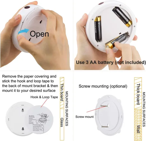 Miniatura 6 de BIGMONAT Foco inalámbrico que funciona con pilas, luz de imagen RGB con control remoto y temporizador, lámpara de visualización que cambia