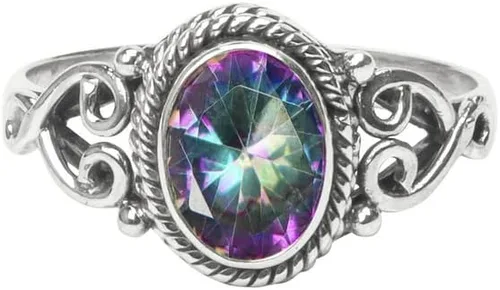 Miniatura 2 de Avicrafts Mystic Topaz Ring 925 Sterling Silver Statement Ring For Women Handmade Gemstone Christmas Jewellery Gift For Her