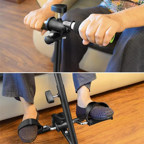 Miniatura 7 de Ejercitador de pedales, bicicleta, mano, brazo, pierna y rodilla, equipo de fitness ajustable para personas mayores, bicicleta de ejercicio