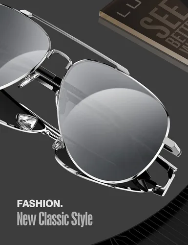 Miniatura 9 de LUENX, Aviator - Gafas de sol polarizadas, para hombres y mujeres, protección UV 400, con funda 60MM