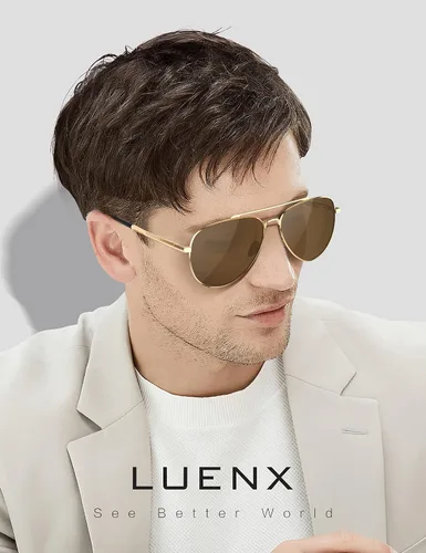 Miniatura 2 de LUENX, Aviator - Gafas de sol polarizadas, para hombres y mujeres, protección UV 400, con funda 60MM