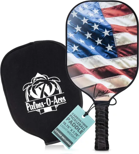 Palms-O-Aces Carbon Fiber Pickleball Paddle – USAPA Approved 16mm T700 Graphite Paddle with Textured Spin Surface | Lightweight Carbon Fiber