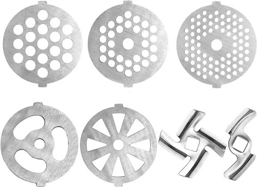Miniatura 2 de Together-life 7 piezas de acero inoxidable picadora de carne platos y cuchillas para picadora de alimentos y picadora de carne