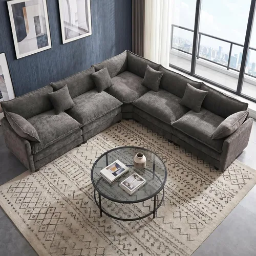 Miniatura 22 de Juego de sofá de felpilla Cloud de 77 pulgadas con almohadas, sofá biplaza de asiento profundo para apartamentos, ahorro de espacio de 2 plazas