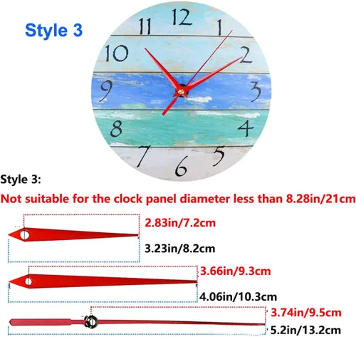 Miniatura 4 de Paquete de 2 mecanismos de movimiento de reloj de pared sin tictac con 4 estilos de manecillas de motor de cuarzo, repuesto de piezas de reparación