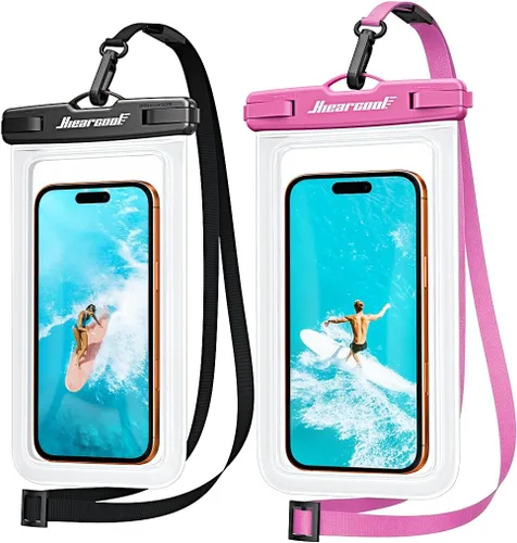 Miniatura 12 de Hiearcool Bolsa impermeable para teléfono, funda impermeable para teléfono con cordón cruzado compatible con iPhone 17, 16, 15, 14, 13 Pro Max de 2