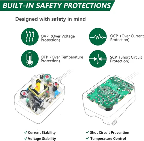 Miniatura 3 de Adaptador de CA con certificación UL para Yamaha YA-3 Teclado Clase 2 Transformador Cable de fuente de alimentación