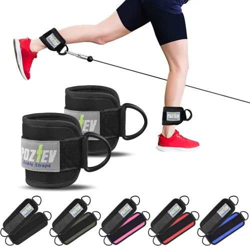 Correas de tobillo para máquina de cable (par) – Correas acolchadas ajustables para las piernas, ideal para entrenamientos de glúteos, entrenamiento