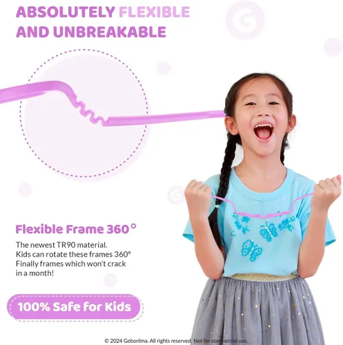 Miniatura 14 de Lentes de marco flexible para niños pequeños, lentes irrompibles para niños de 1 a 3 años, lentes graduados flexibles, marcos de anteojos para niños