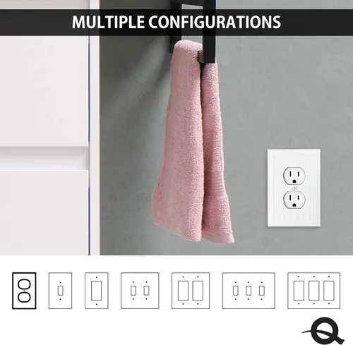Miniatura 6 de Questech Decor - Placa de pared para cubierta de toma de corriente eléctrica dúplex, placa de interruptor individual de 1 banda, cubierta