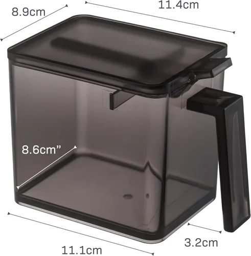 Miniatura 7 de YAMAZAKI Contenedor de especias para el hogar Plástico Grande Almacenamiento de alimentos, negro