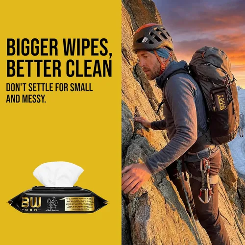 Miniatura 3 de BOOTY WIPES 80 toallitas desechables para hombres y mujeres, toallitas para adultos, infundidas con vitamina E y aloe, toallas húmedas extra
