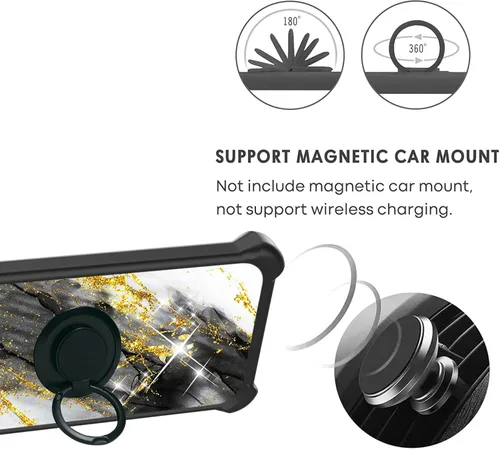 Miniatura 4 de Aroepurt Cricket Ovation 2 - Funda compatible con AT&T Maestro Max (2021) [PC duro + silicona suave] [purpurina dorada + luminosa] JSH-HDL