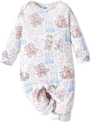 Miniatura 2 de AdoraCute by PatPat Care Bears - Conjunto de 3 mamelucos de manga larga de algodón unisex para bebé