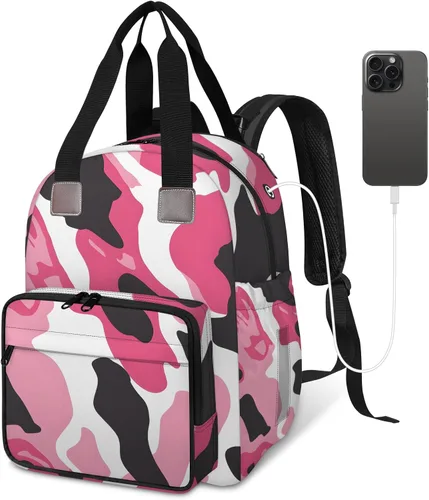 Miniatura 15 de Animal Cow Print Diaper Bag Backpack for Travel, Waterproof Diaper Bag with Insulated Bottle Pockets & USB Port, Large Capacity Baby Bag for Moms &
