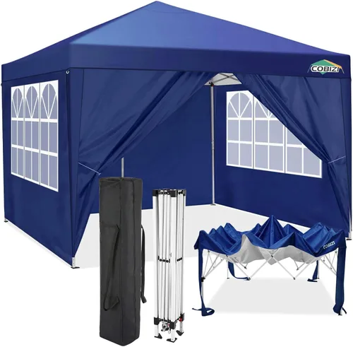 Miniatura 34 de COBIZI Tienda de campaña desplegable resistente de 10 x 10 con 4 paredes laterales extraíbles, toldo desplegable Ez con bolsa portátil, carpa